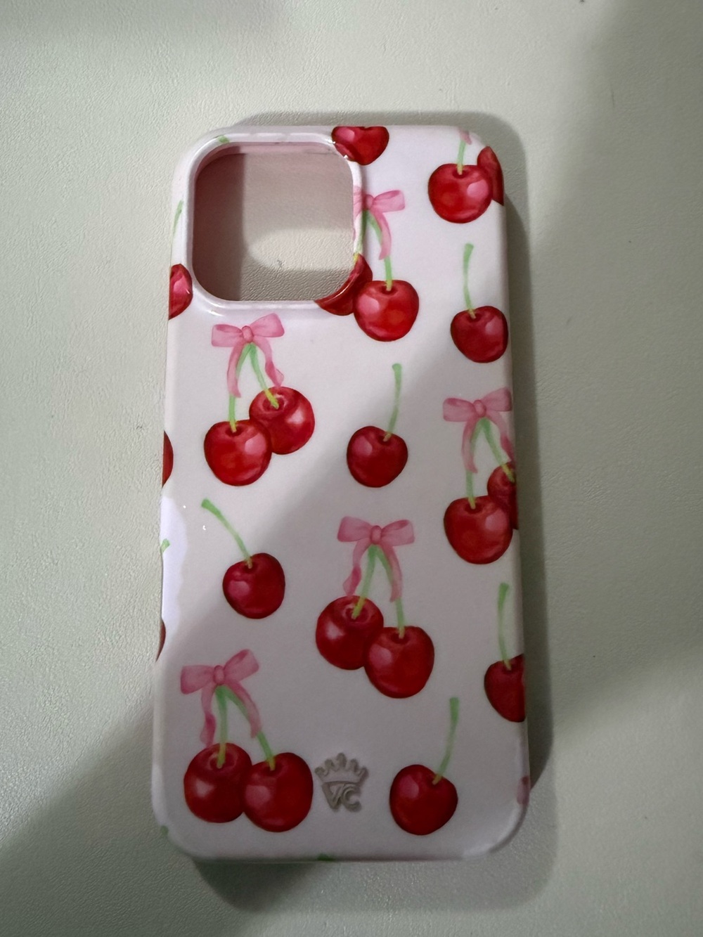 Cherry Print Pink & Red Phone Case by